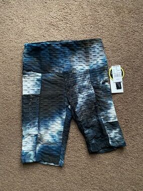 One Step Ahead Men's Athletic Compression Shorts - Blue & Gray Tie-Dye